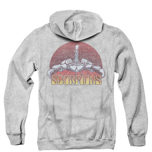 Scorpions Scorpions Color Logo Distressed Back Print Zipper Mens Hoodie Athletic Heather