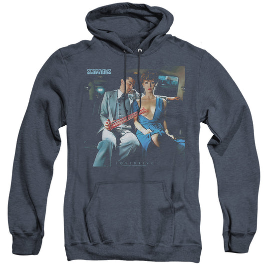 Scorpions Lovedrive Heather Mens Hoodie Navy Blue