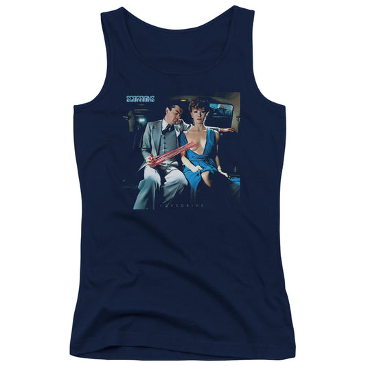 Scorpions Lovedrive Womens Tank Top Shirt Navy Blue