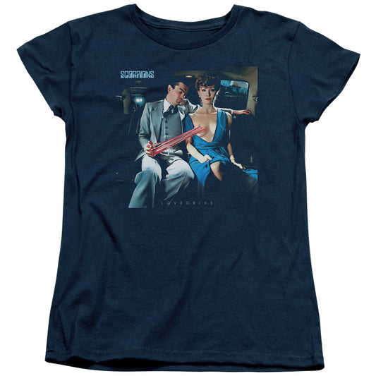 Scorpions Lovedrive Womens T Shirt Navy Blue