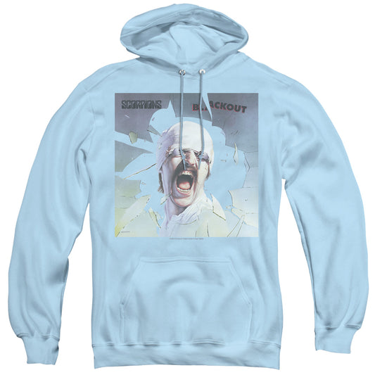 Scorpions Blackout Mens Hoodie Light Blue