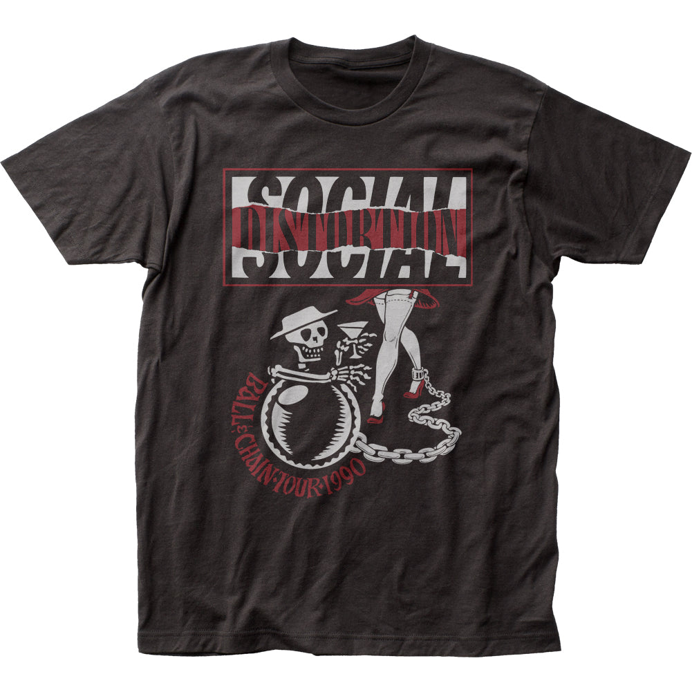 Social Distortion Ball and Chain Tour Mens T Shirt Black