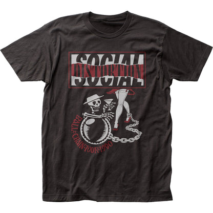 Social Distortion Ball and Chain Tour Mens T Shirt Black