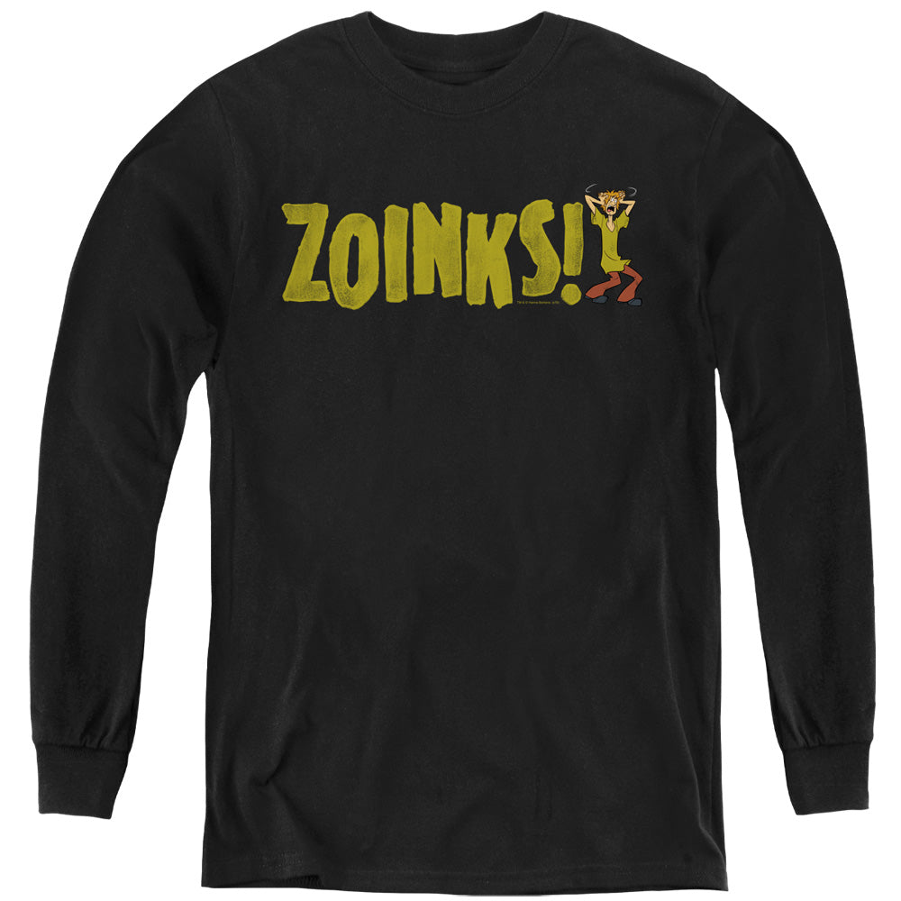 Scooby Doo Zoinks Long Sleeve Kids Youth T Shirt Black