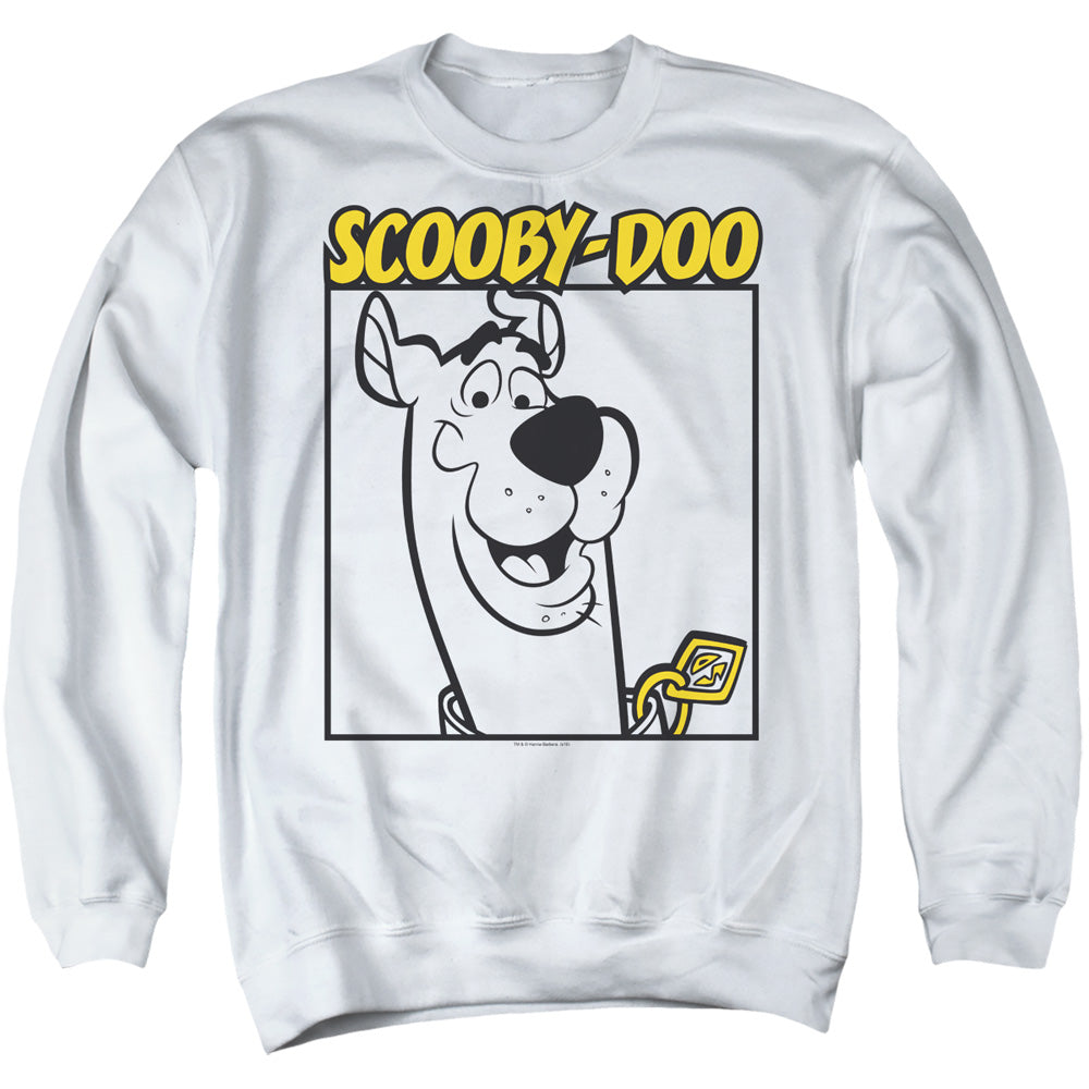 Scooby Doo Scooby Square Mens Crewneck Sweatshirt White