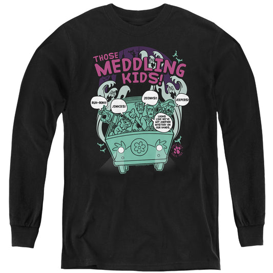 Scooby Doo Meddling Since 1969 Long Sleeve Kids Youth T Shirt Black