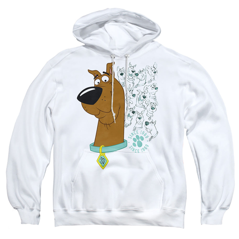 Scooby Doo Evolution Of Scooby Doo Mens Hoodie White Officially Licensed