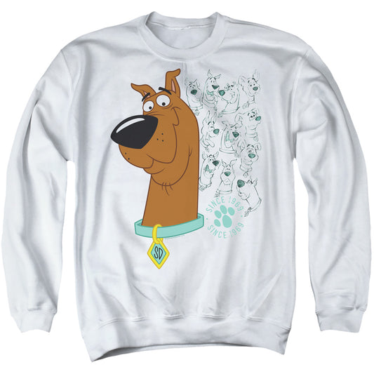 Scooby Doo Evolution Of Scooby Doo Mens Crewneck Sweatshirt White