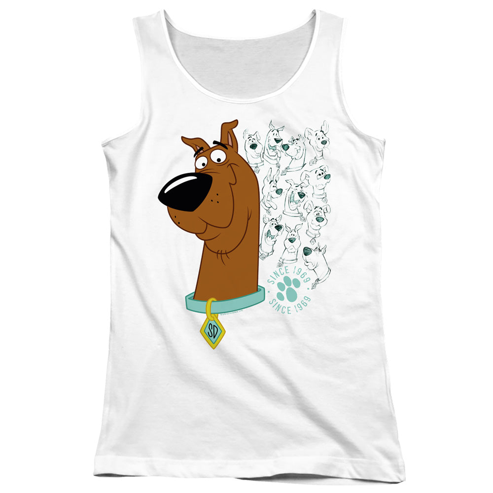 Scooby Doo Evolution Of Scooby Doo Womens Tank Top Shirt White