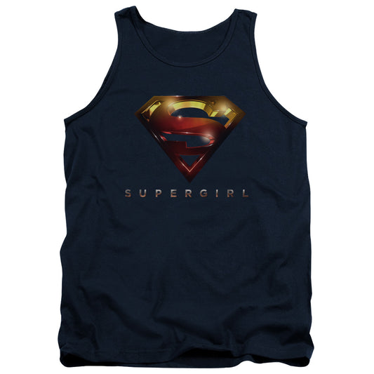 Supergirl Logo Glare Mens Tank Top Shirt Navy