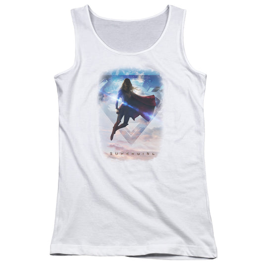 Supergirl Endless Sky Womens Tank Top Shirt White