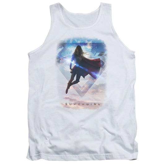 Supergirl Endless Sky Mens Tank Top Shirt White