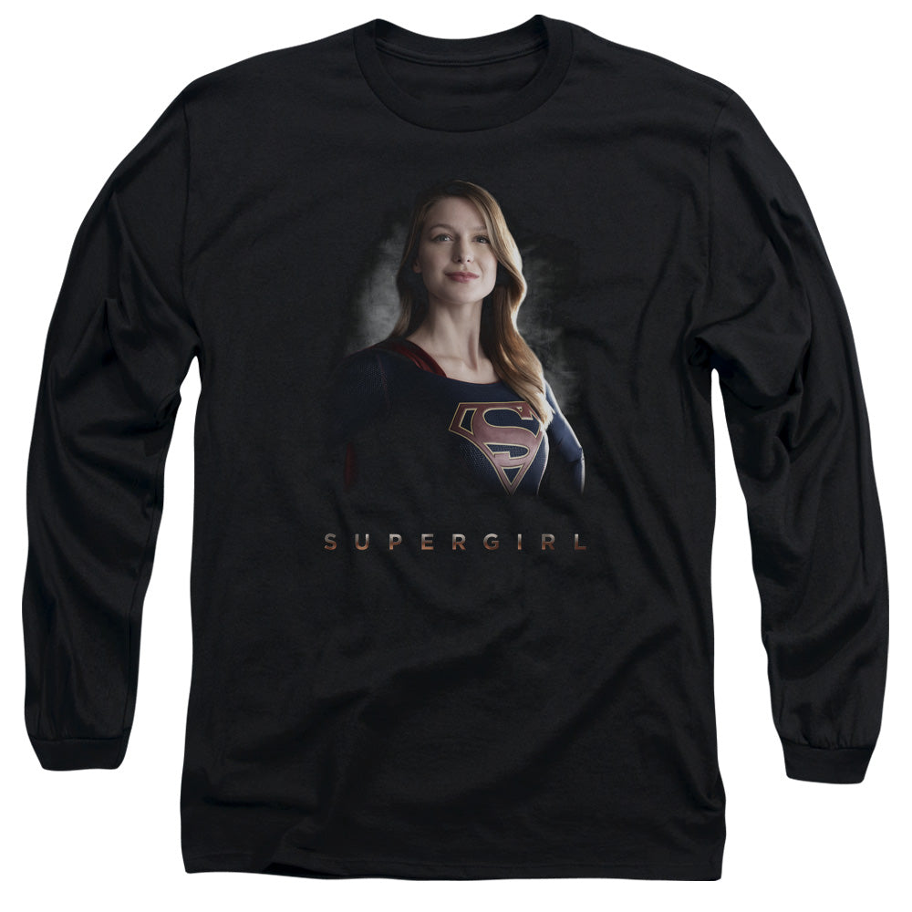 Supergirl Stand Tall Mens Long Sleeve Shirt Black Officially Licensed