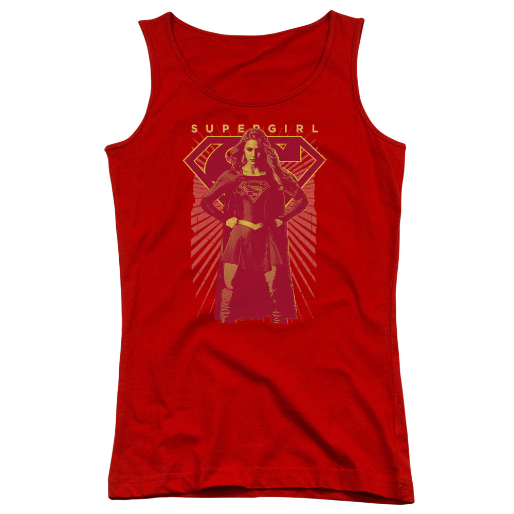 Supergirl Ready Set Womens Tank Top Shirt Red