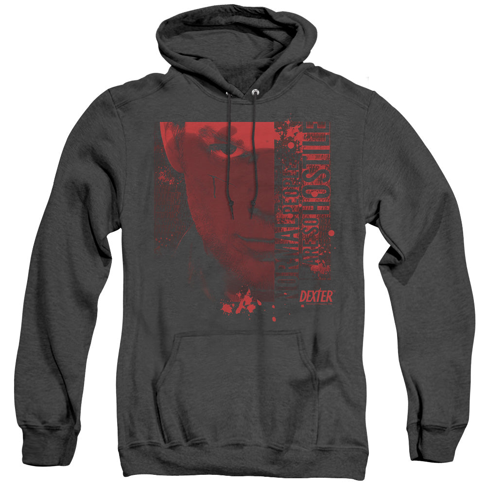 Dexter Normal Mens Heather Hoodie Black Officially Licensed