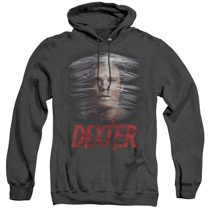 Dexter Plastic Wrap Mens Heather Hoodie Black Officially Licensed