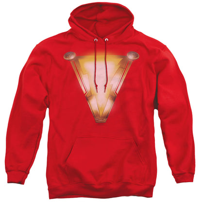 Shazam Movie Bolt Mens Hoodie Red