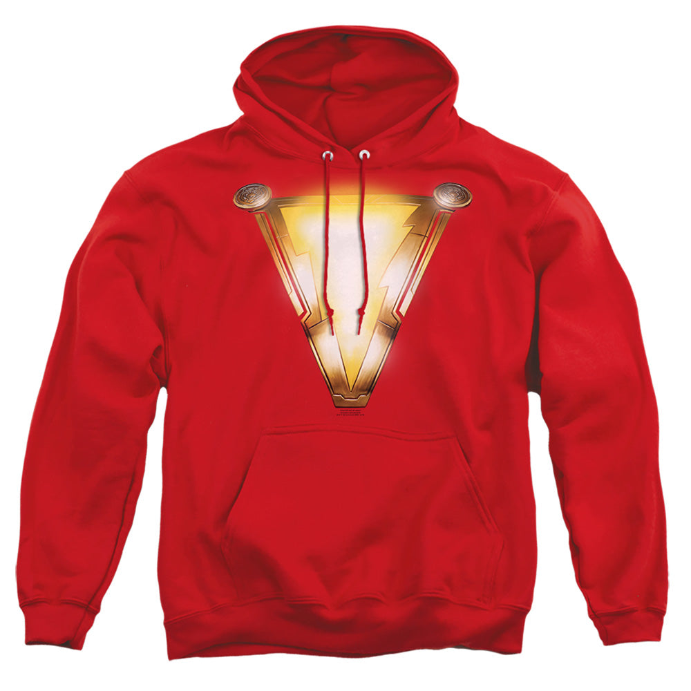 Shazam Movie Bolt Mens Hoodie Red