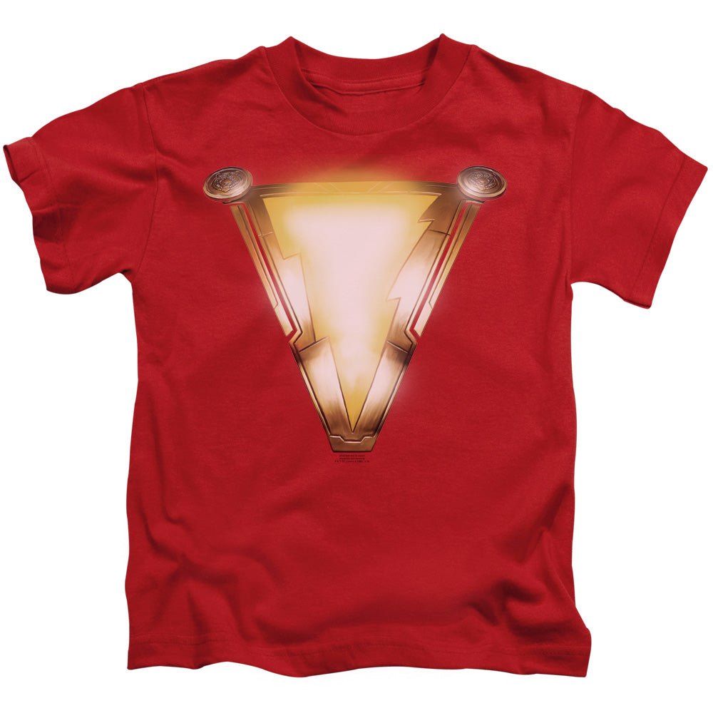 Shazam Movie Bolt Juvenile Kids Youth T Shirt Red