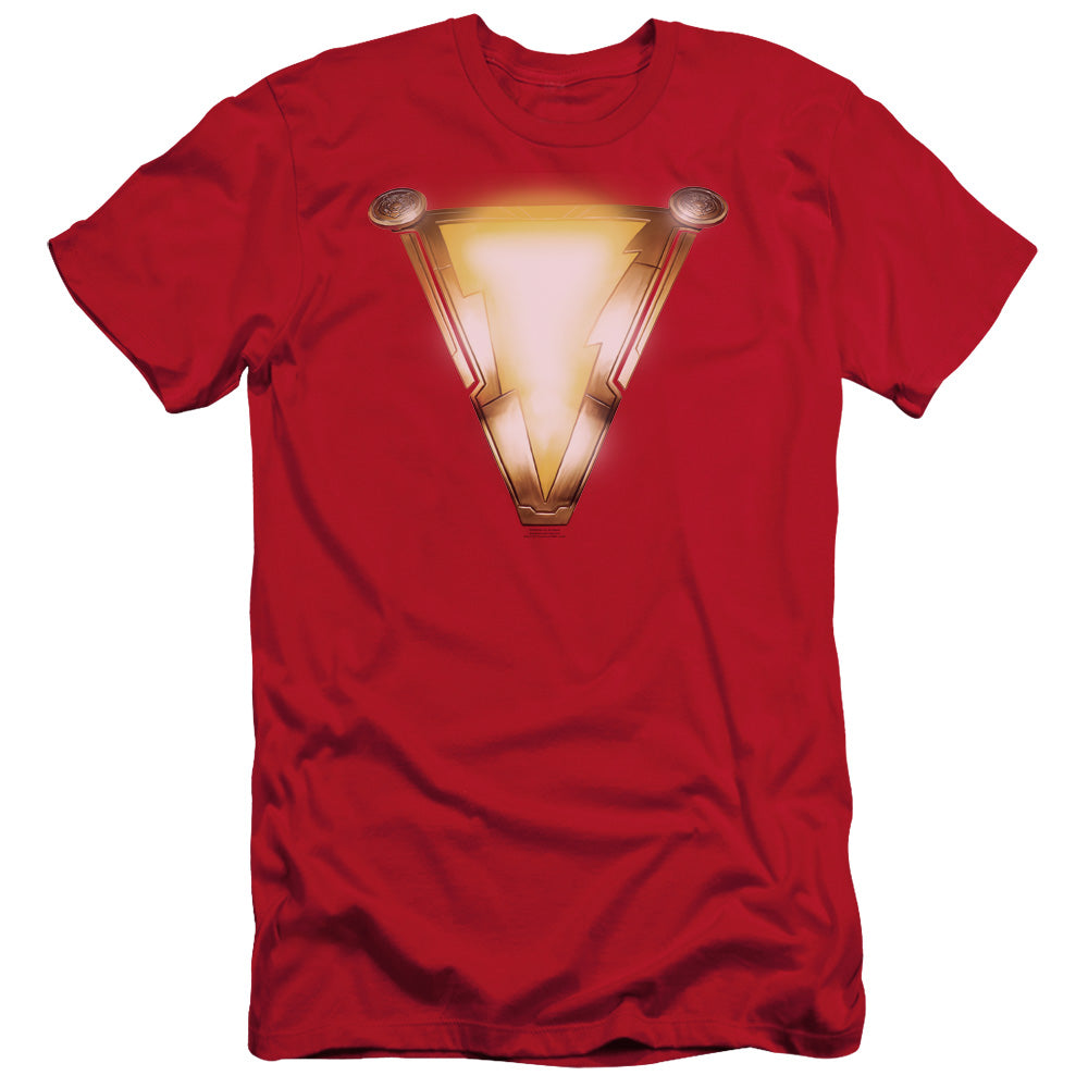 Shazam Movie Bolt Slim Fit Mens T Shirt Red