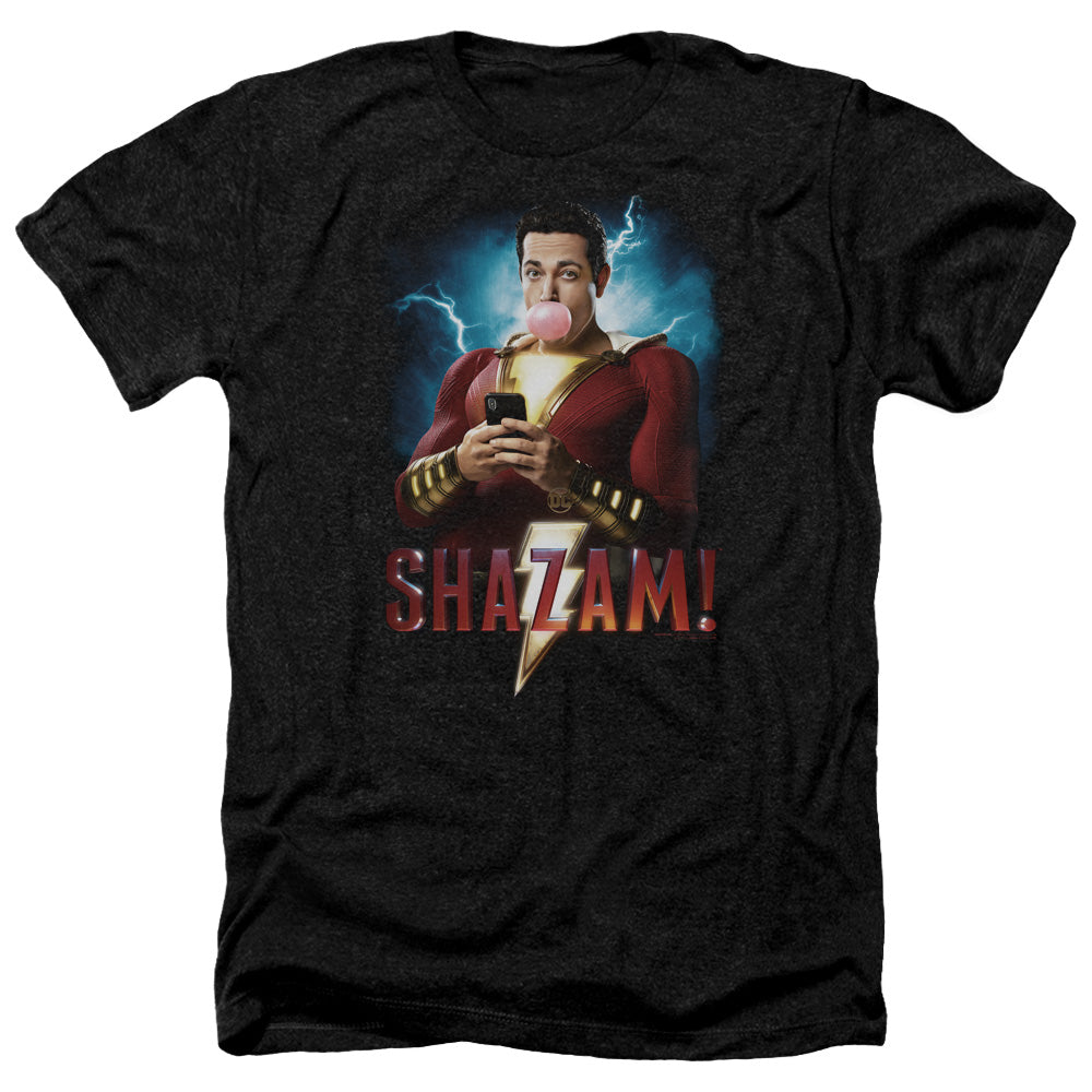 Shazam Movie Blowing Up Heather Mens T Shirt Black