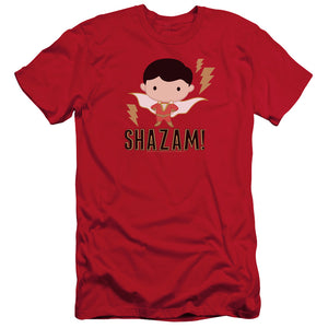 Shazam Movie Shazam Chibi Slim Fit Mens T Shirt Red