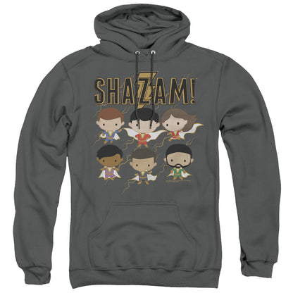 Shazam Movie Chibi Group Mens Hoodie Charcoal