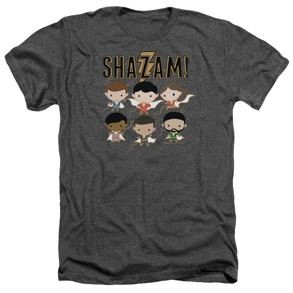 Shazam Movie Chibi Group Heather Mens T Shirt Charcoal