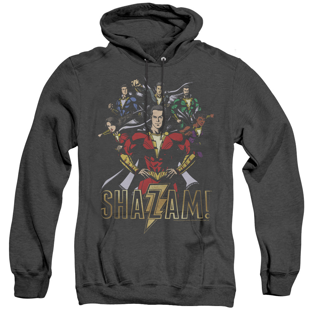 Shazam Movie Group Of Heroes Heather Mens Hoodie Black