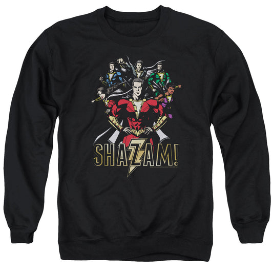 Shazam Movie Group Of Heroes Mens Crewneck Sweatshirt Black