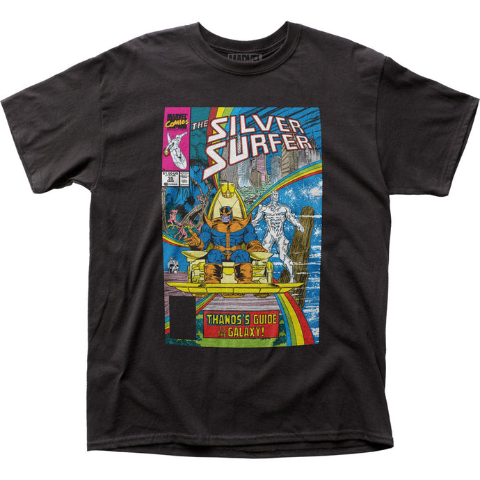Silver Surfer Guide to the Galaxy Mens T Shirt Black