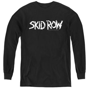 Skid Row Logo Long Sleeve Kids Youth T Shirt Black