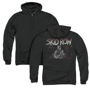 Skid Row Unite World Rebellion Back Print Zipper Mens Hoodie Black