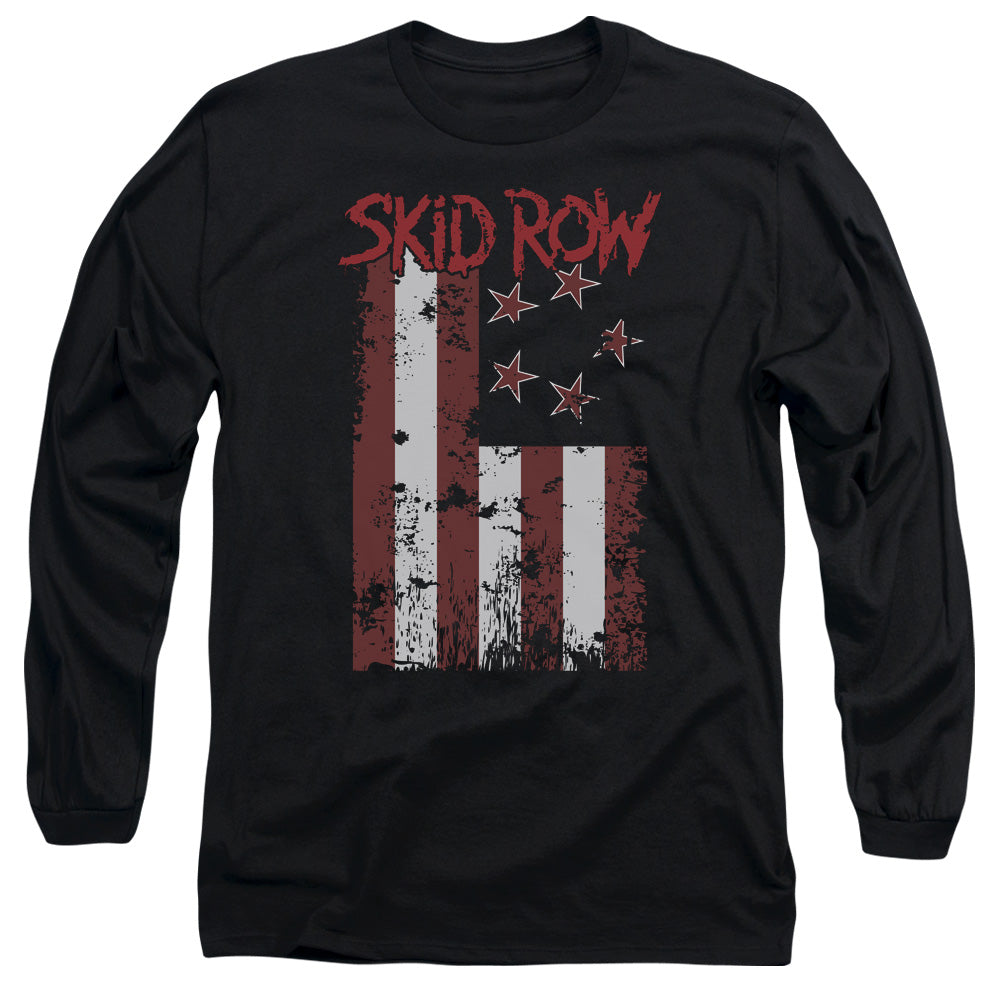 Skid Row Flagged Mens Long Sleeve Shirt Black