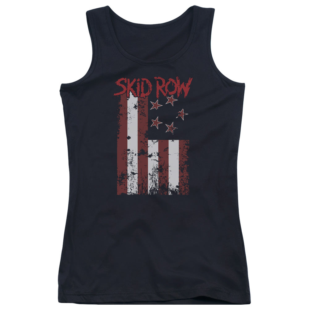 Skid Row Flagged Womens Tank Top Shirt Black