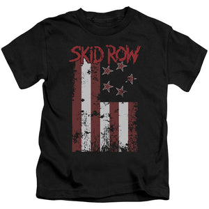 Skid Row Flagged Juvenile Kids Youth T Shirt Black