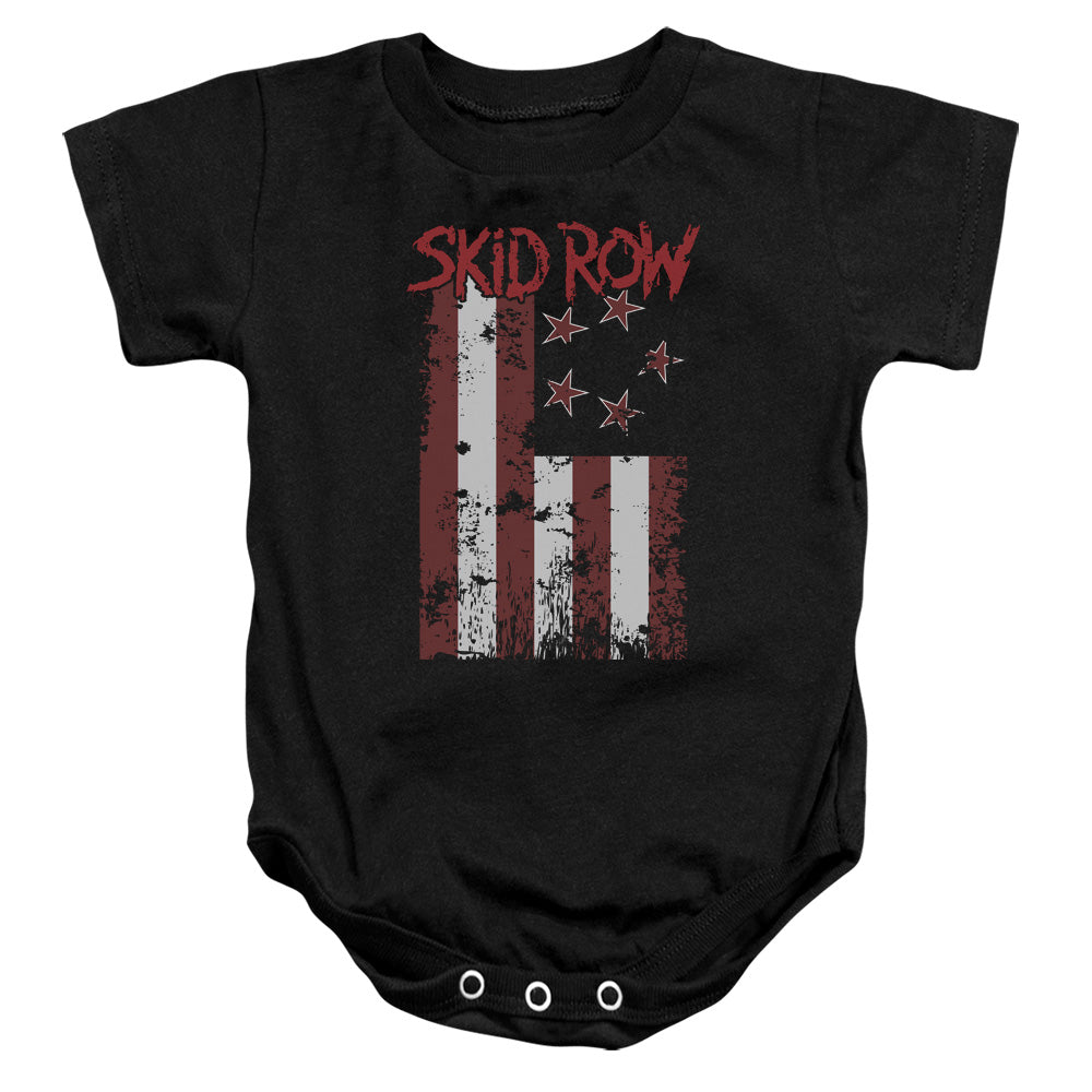 Skid Row Flagged Infant Baby Snapsuit Black