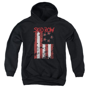 Skid Row Flagged Kids Youth Hoodie Black