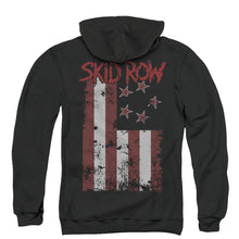 Load image into Gallery viewer, Skid Row Flagged Back Print Zipper Mens Hoodie Black