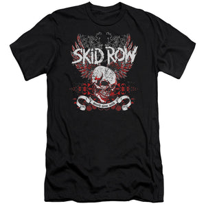 Skid Row Winged Skull Premium Bella Canvas Slim Fit Mens T Shirt Black