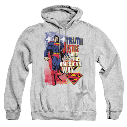 Superman Truth Justice Mens Hoodie Athletic Heather