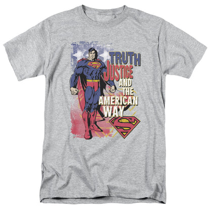 Superman Truth Justice Mens T Shirt Athletic Heather