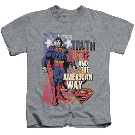 Superman Truth Justice Juvenile Kids Youth T Shirt Athletic Heather