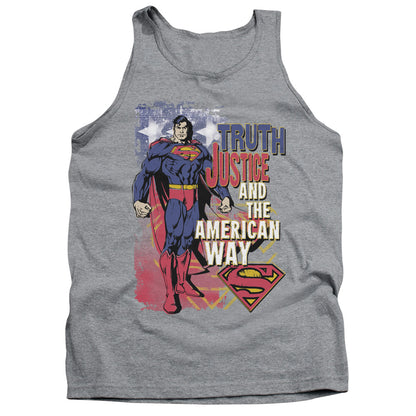 Superman Truth Justice Mens Tank Top Shirt Athletic Heather