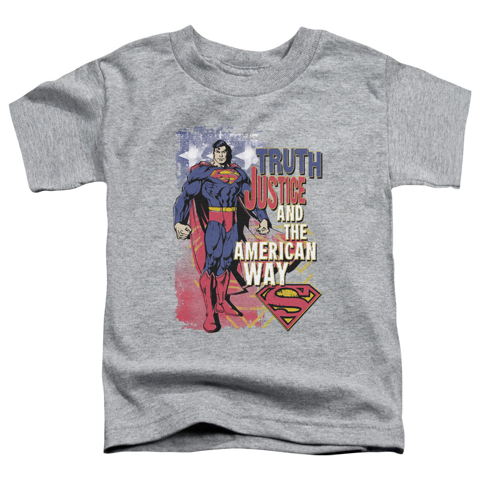 Superman Truth Justice Toddler Kids Youth T Shirt Athletic Heather