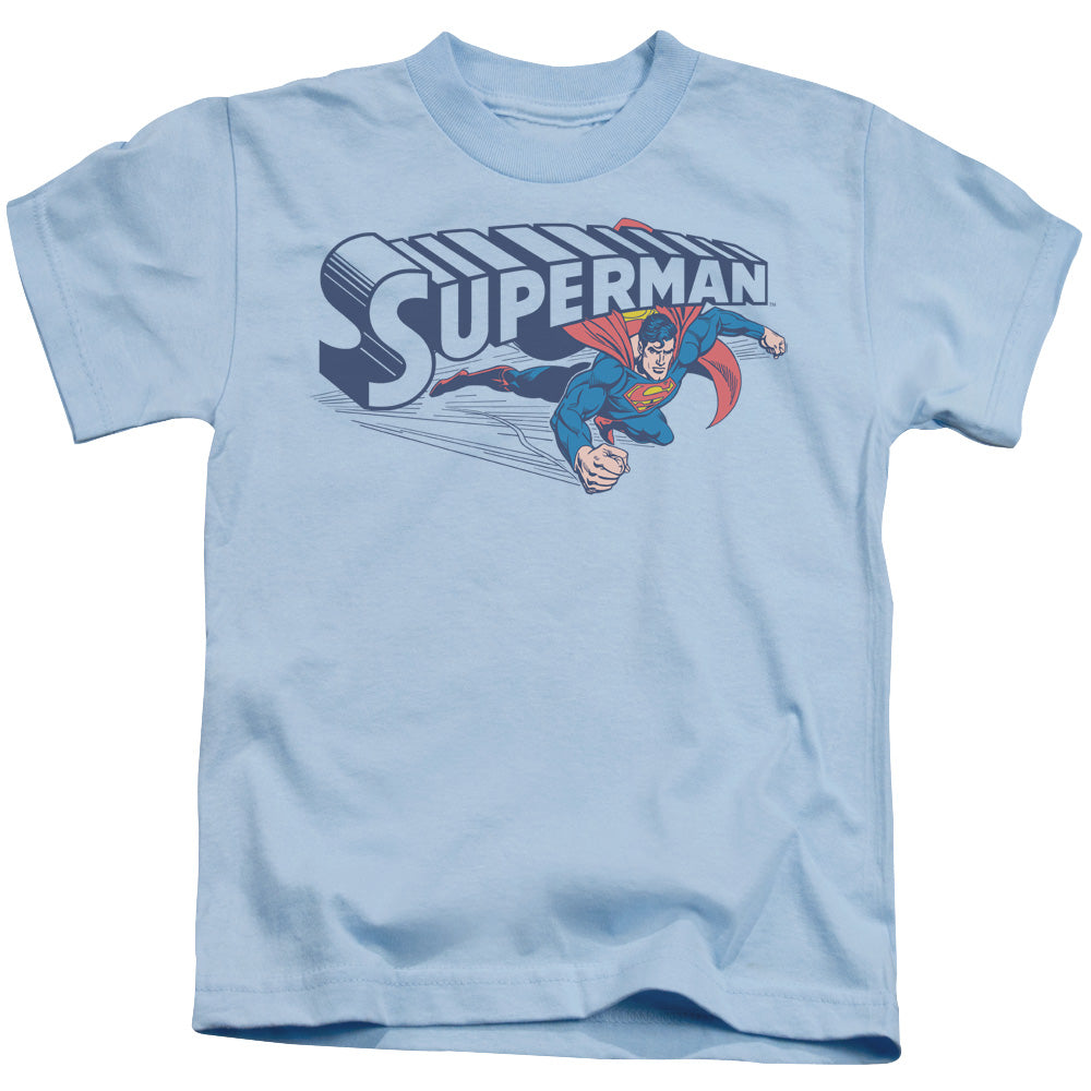 Superman Under Logo Juvenile Kids Youth T Shirt Light Blue