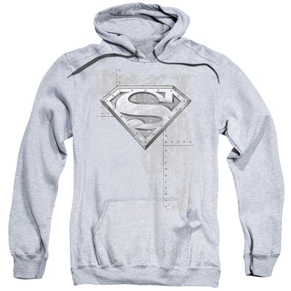 Superman Riveted Metal Mens Hoodie Athletic Heather