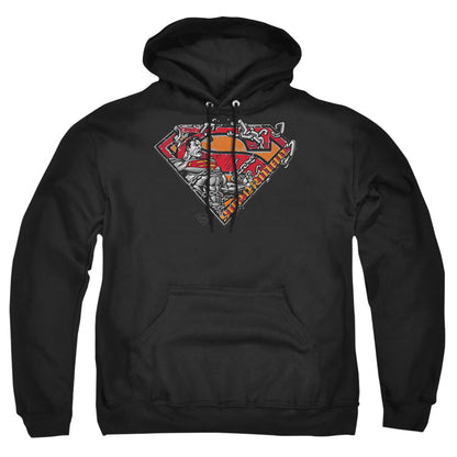 Superman Breaking Chain Logo Mens Hoodie Black