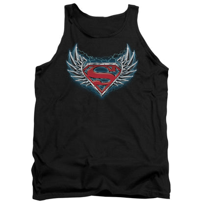 Superman Steel Wings Logo Mens Tank Top Shirt Black