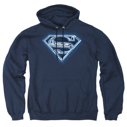 Superman Cyber Shield Mens Hoodie Navy